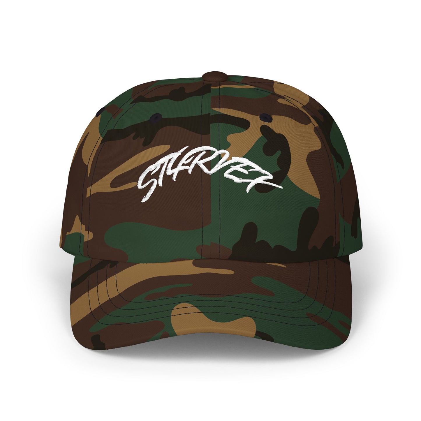 Dad Cap — Gold Glitter “ST4RVEX” Embroidered Baseball Hat