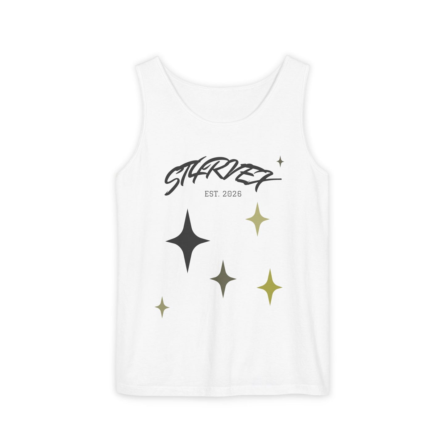 Starvex Sparkle Tank Top — Retro Star Graphic "EST. 2026"