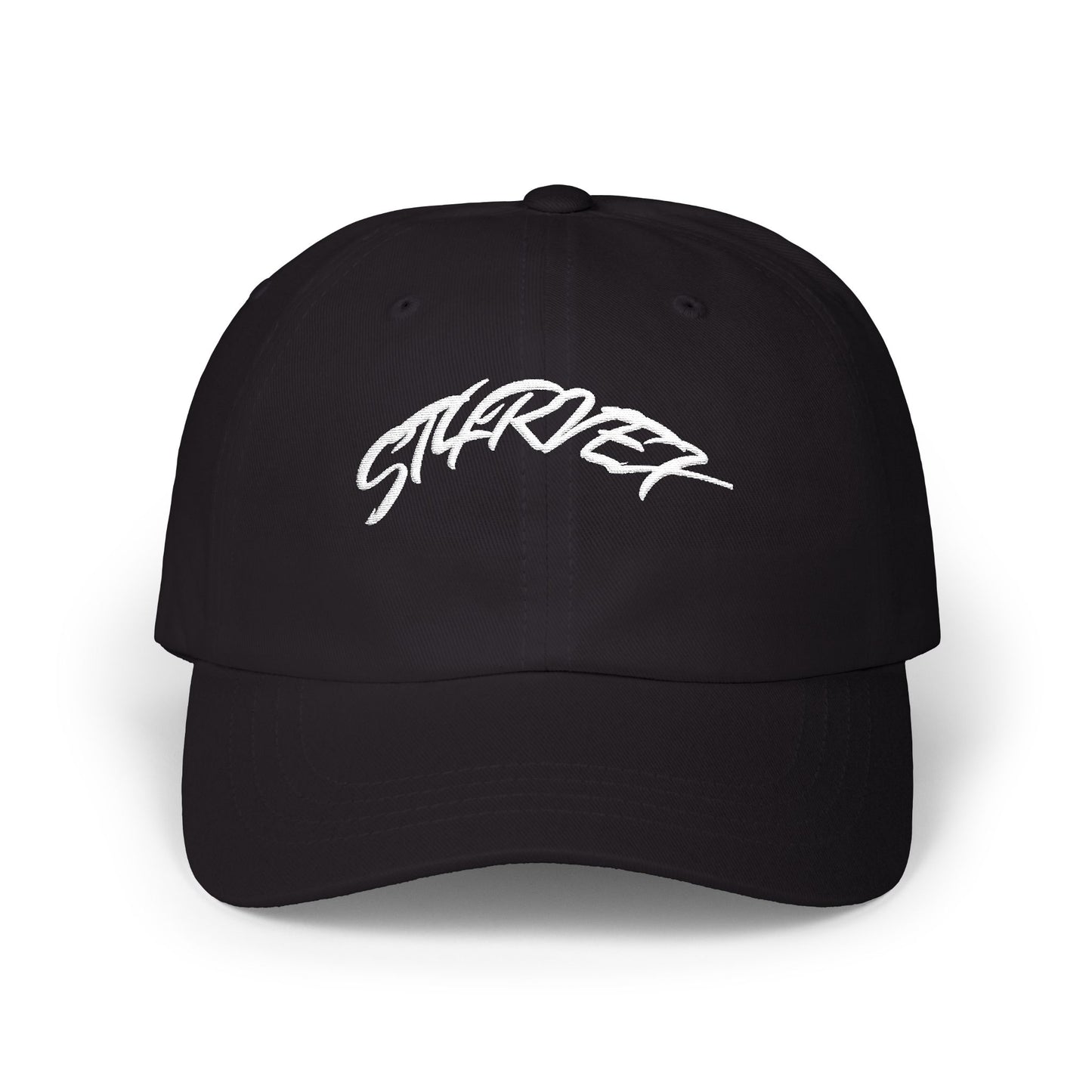 Dad Cap — Gold Glitter “ST4RVEX” Embroidered Baseball Hat