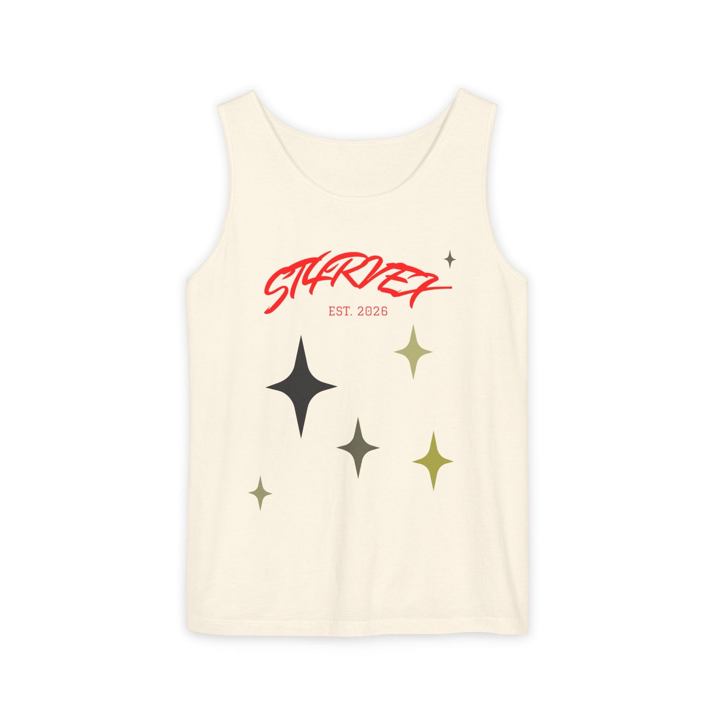 Starvex Sparkle Tank Top — Retro Star Graphic "EST. 2026"