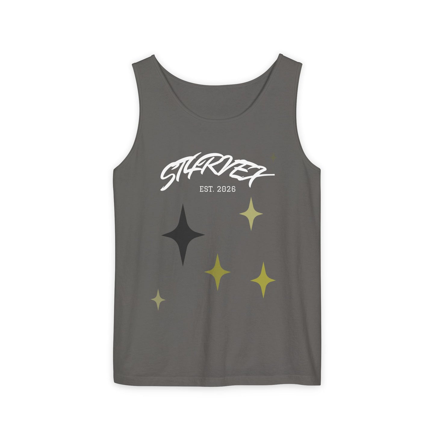 Starvex Sparkle Tank Top — Retro Star Graphic "EST. 2026"