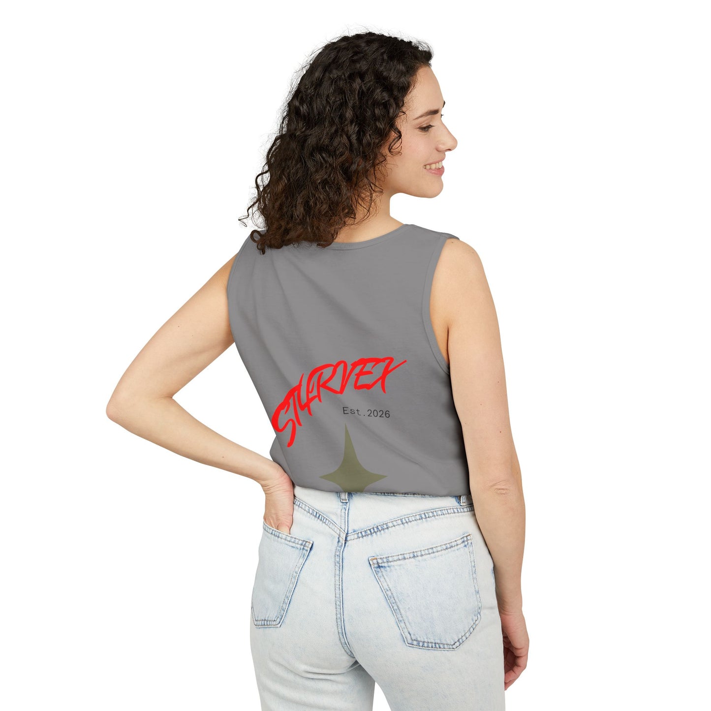Starvex Sparkle Tank Top — Retro Star Graphic "EST. 2026"