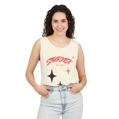 Starvex Sparkle Tank Top — Retro Star Graphic "EST. 2026"