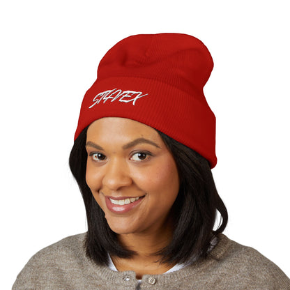 Embroidered STA4VEX Cuffed Beanie — Classic Knit Winter Hat