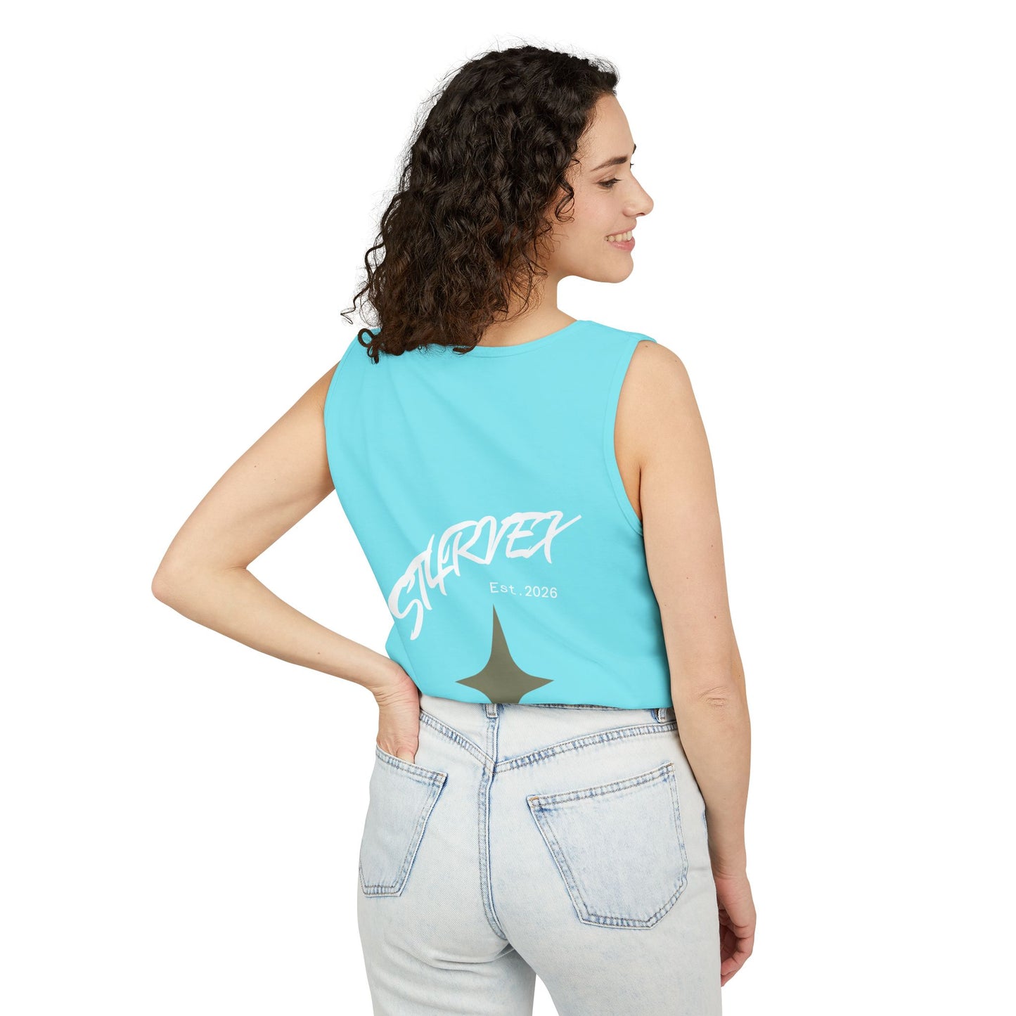 Starvex Sparkle Tank Top — Retro Star Graphic "EST. 2026"