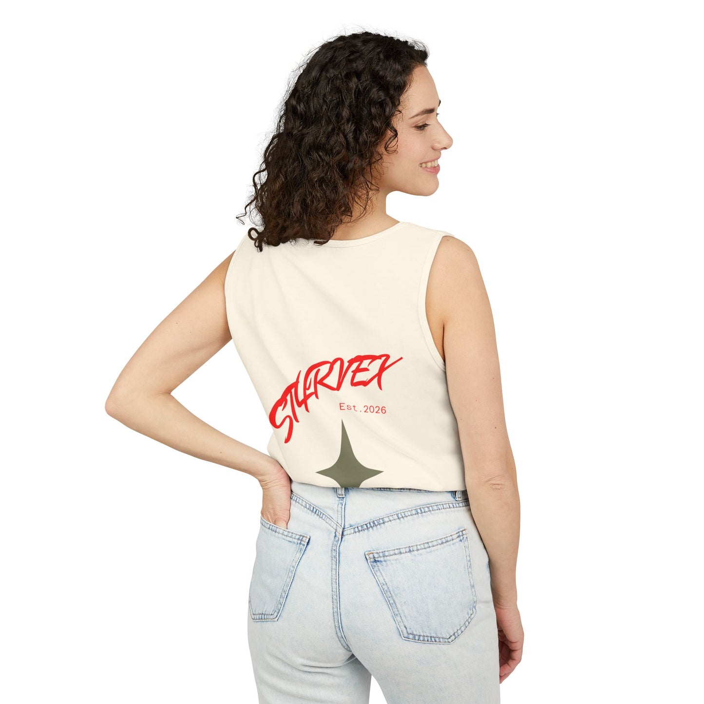 Starvex Sparkle Tank Top — Retro Star Graphic "EST. 2026"