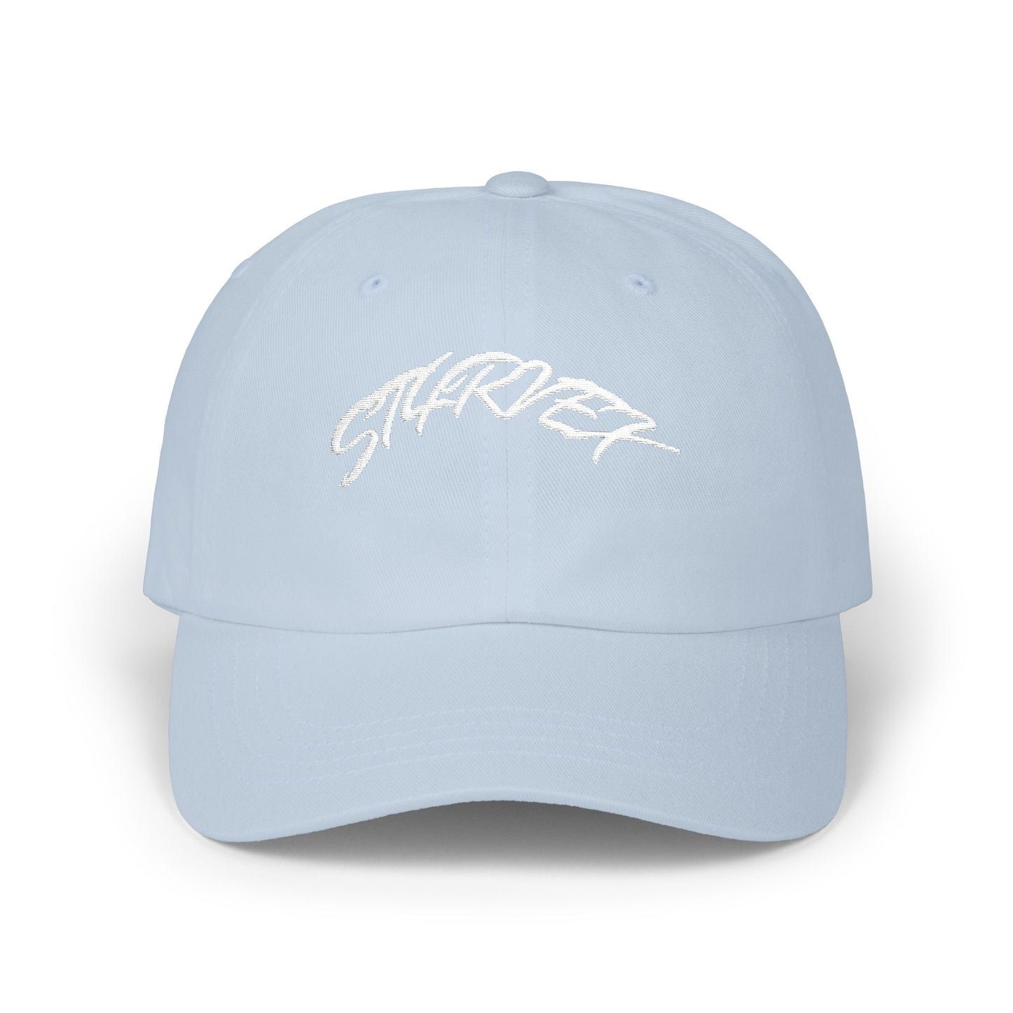 Dad Cap — Gold Glitter “ST4RVEX” Embroidered Baseball Hat