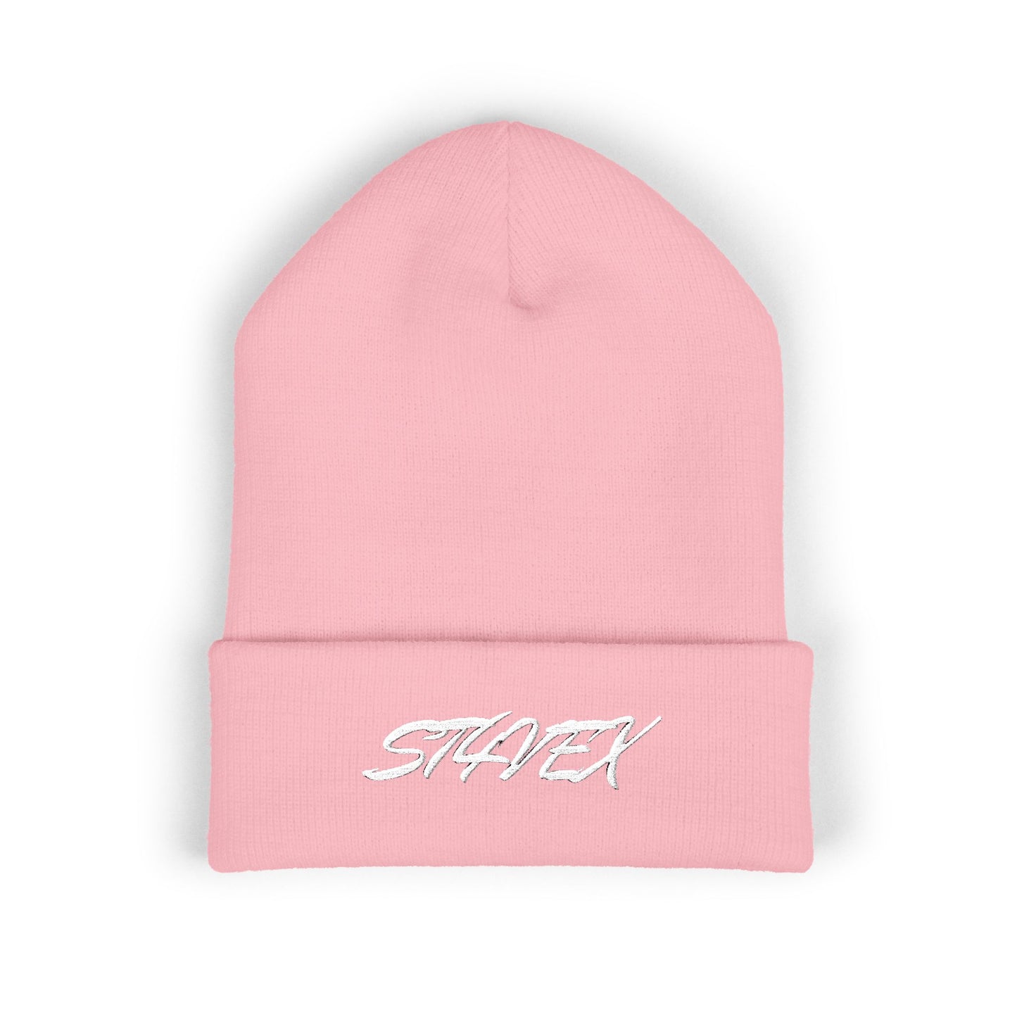 Embroidered STA4VEX Cuffed Beanie — Classic Knit Winter Hat