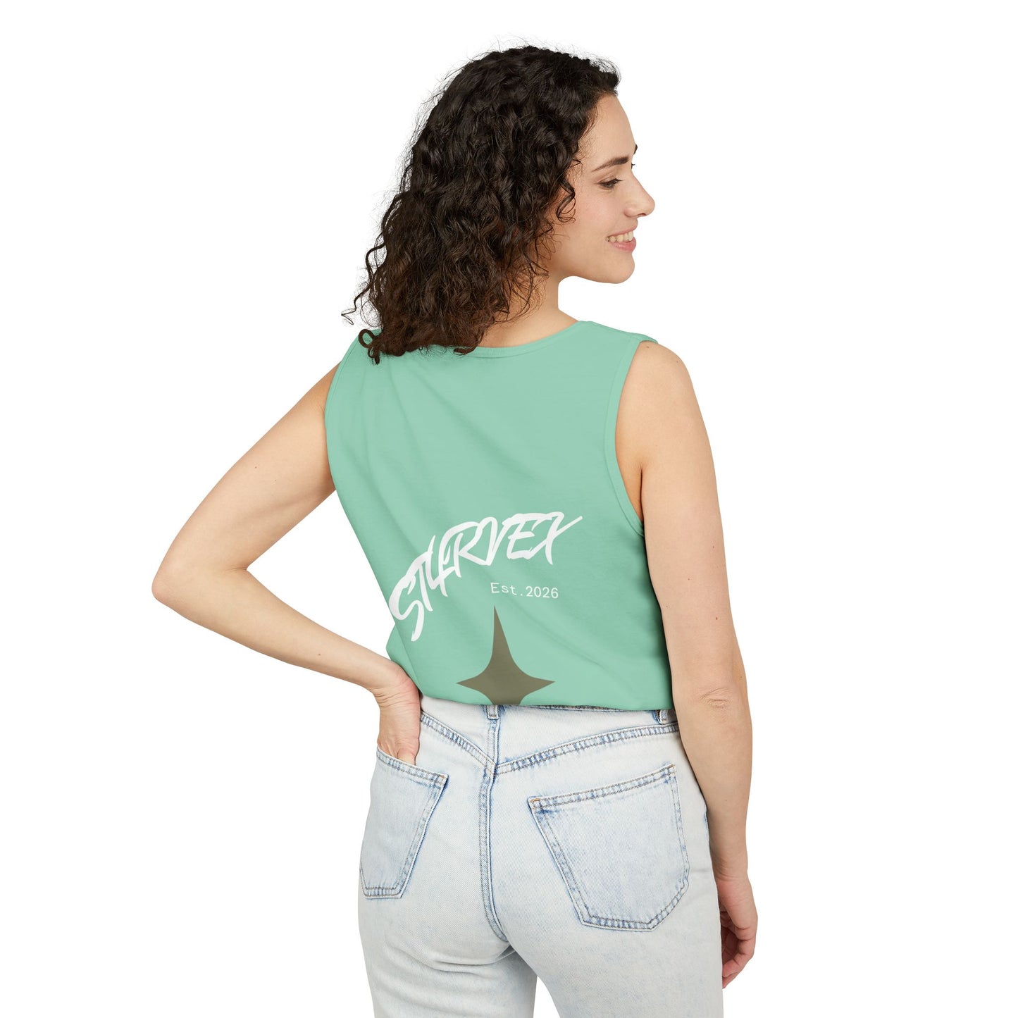 Starvex Sparkle Tank Top — Retro Star Graphic "EST. 2026"