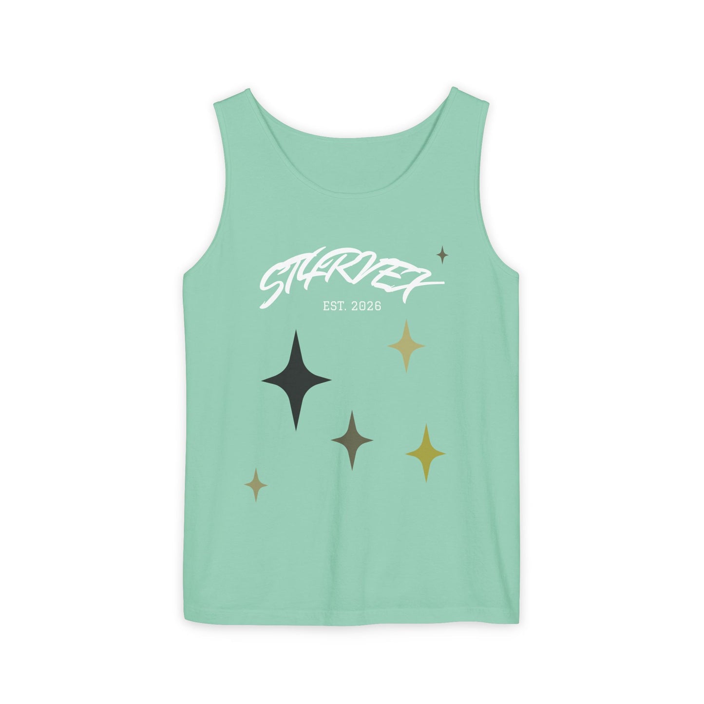 Starvex Sparkle Tank Top — Retro Star Graphic "EST. 2026"