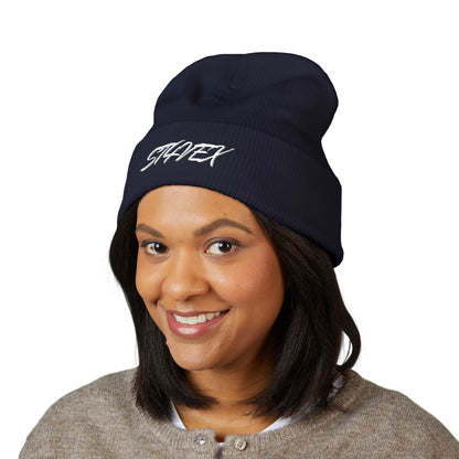Embroidered STA4VEX Cuffed Beanie — Classic Knit Winter Hat