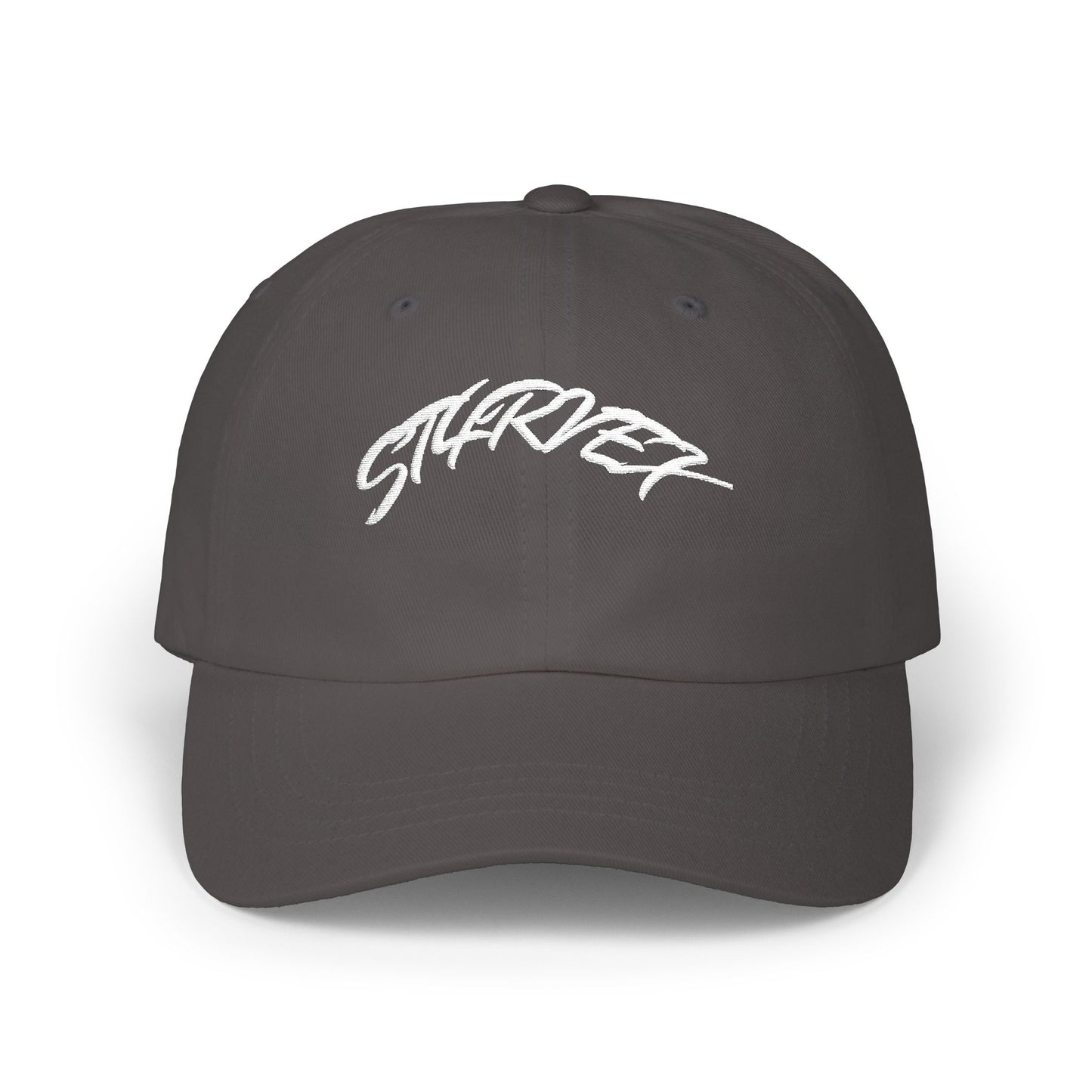 Dad Cap — Gold Glitter “ST4RVEX” Embroidered Baseball Hat