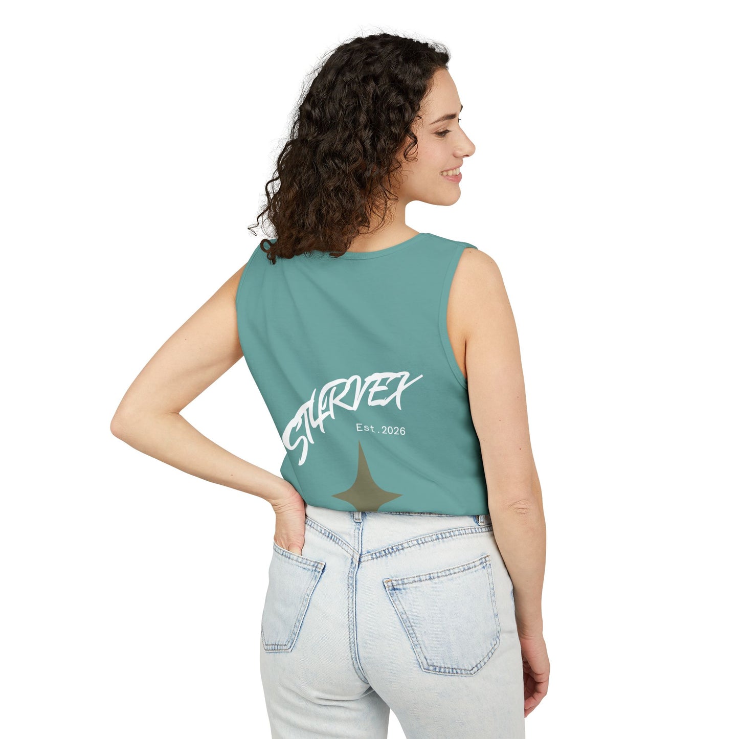 Starvex Sparkle Tank Top — Retro Star Graphic "EST. 2026"