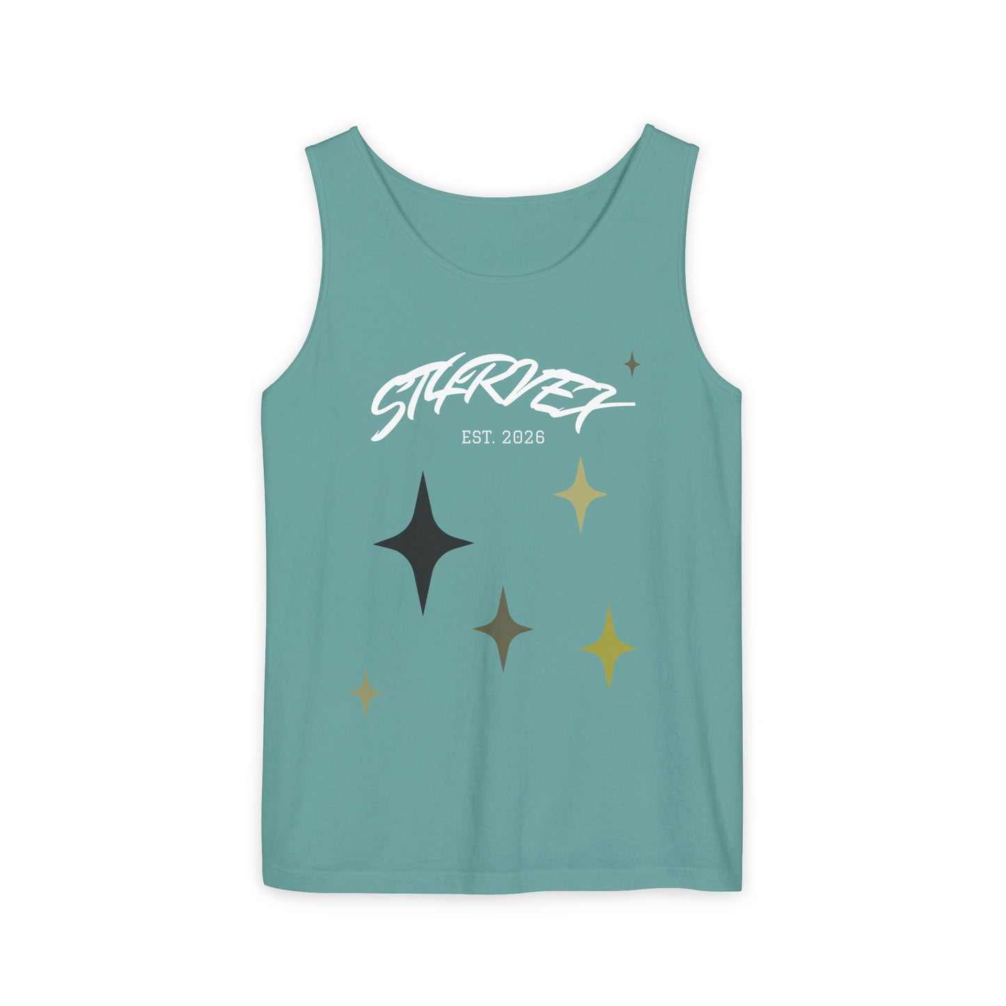 Starvex Sparkle Tank Top — Retro Star Graphic "EST. 2026"