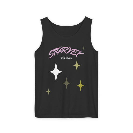 Starvex Sparkle Tank Top — Retro Star Graphic "EST. 2026"