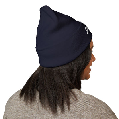 Embroidered STA4VEX Cuffed Beanie — Classic Knit Winter Hat