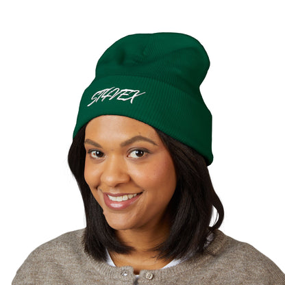 Embroidered STA4VEX Cuffed Beanie — Classic Knit Winter Hat
